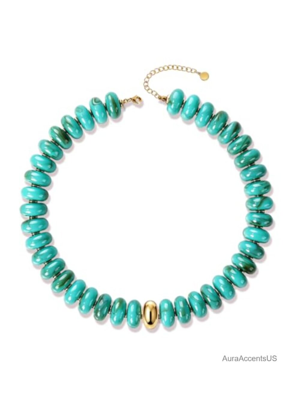 Chunky Beaded Necklace Boho Statement Resin Choker Summer Vacation Jewelry